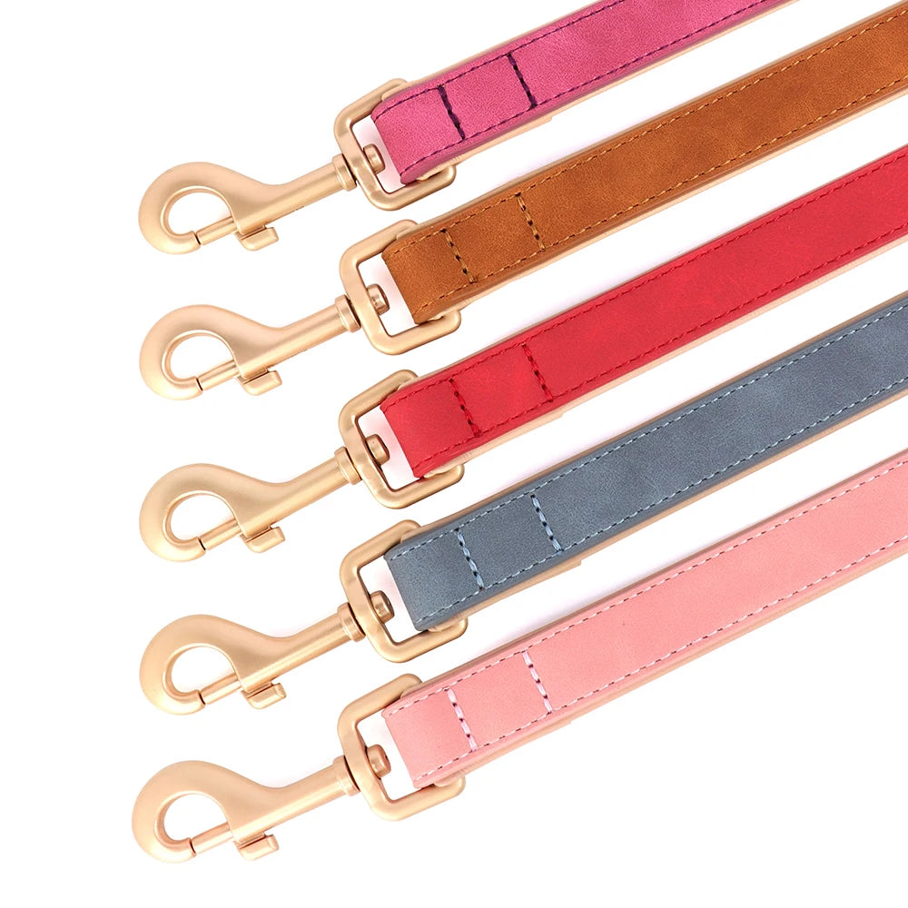 Soft Padded Leather Dog Leash - 120cm for Training and Walking