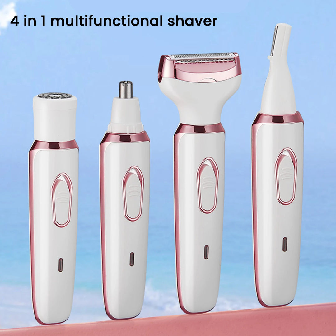 4-in-1 Electric Razor for Women: Painless Body Hair Trimmer