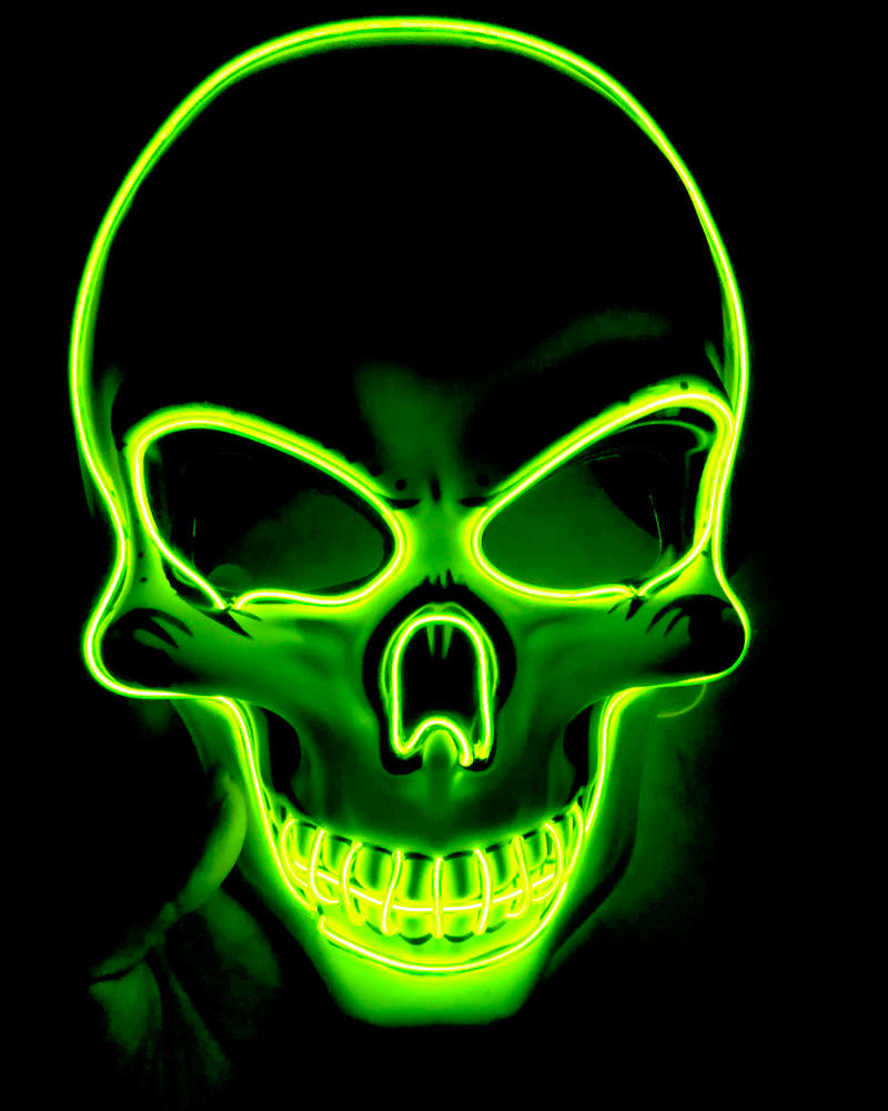 Halloween Skeleton Mask LED Glow Scary