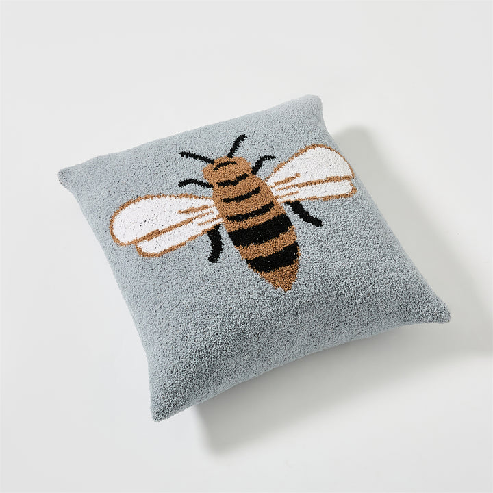 Cute Bee Pattern Design Microfiber Knitted Pillow Case