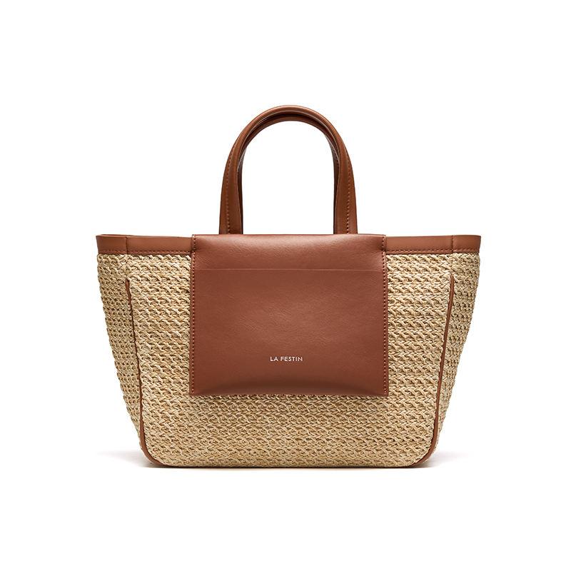 Elegant Woven Beach Tote – Large Capacity Handbag for Travel