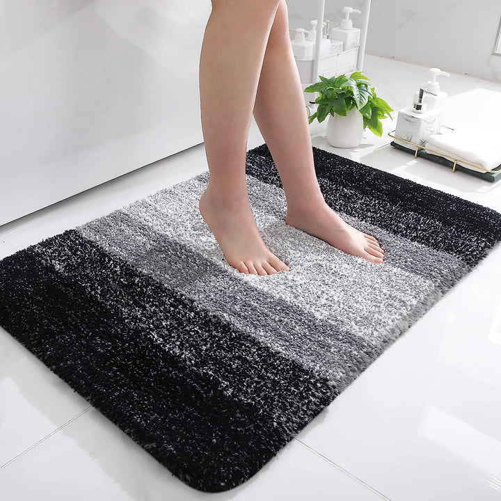 Luxury Microfiber Absorbent Bath Mat - Non-Slip Plush Bathroom Rug