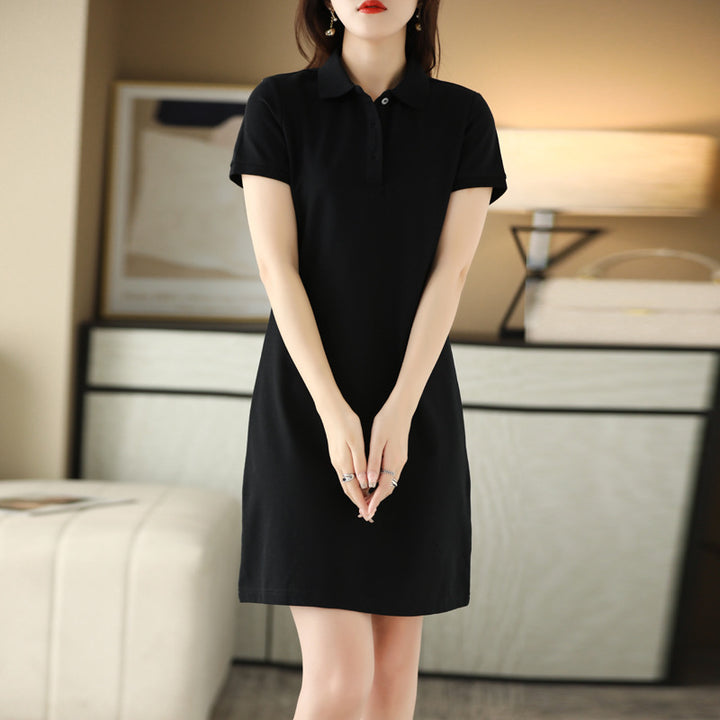 Polo Collar Mid-length Dress Women