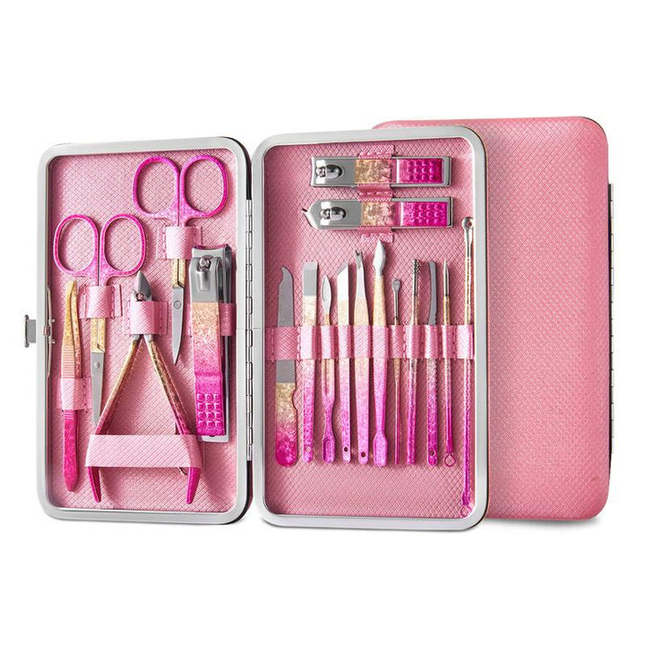 Luxury Gradient Pink Gold Manicure & Pedicure Set