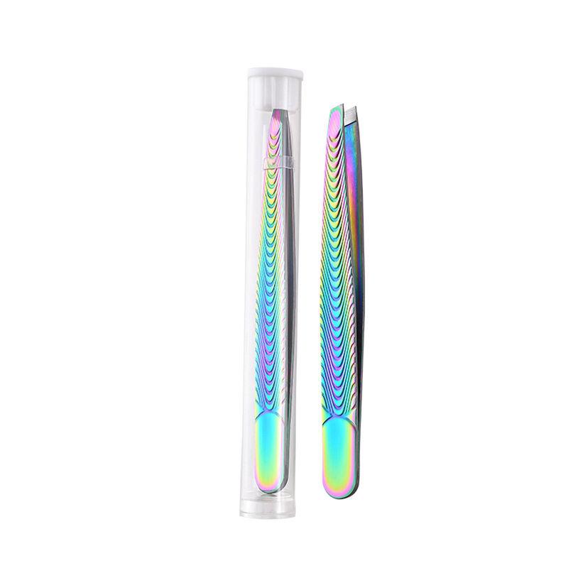 Rainbow Stainless Steel Precision Eyebrow Tweezers