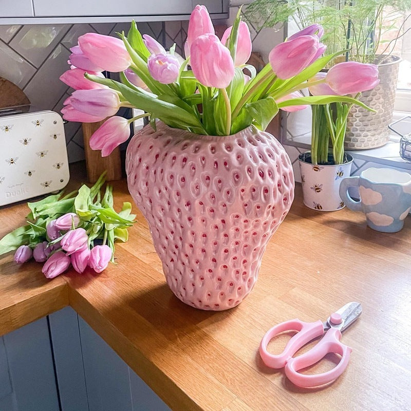 Creative Design Strawberry Ceramic Vase