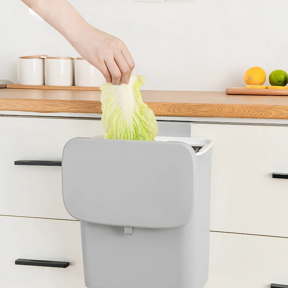 Wall Mounted Slide Cover Trash Can with Lid