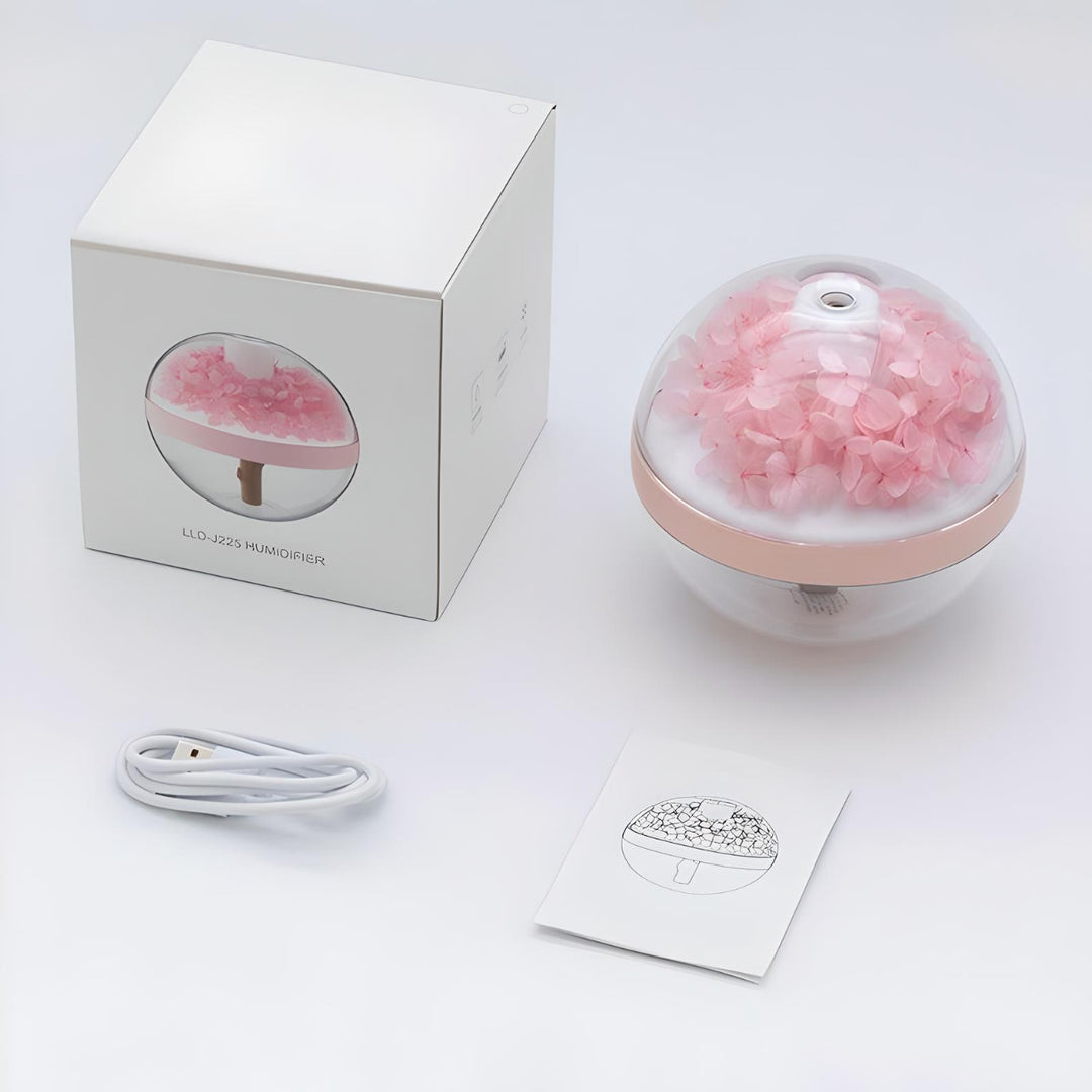 Portable Wireless Air Humidifier with Eternal Flower & Warm White Lamp