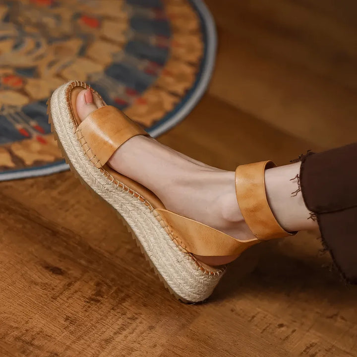 Summer Chic Leather Platform Sandals