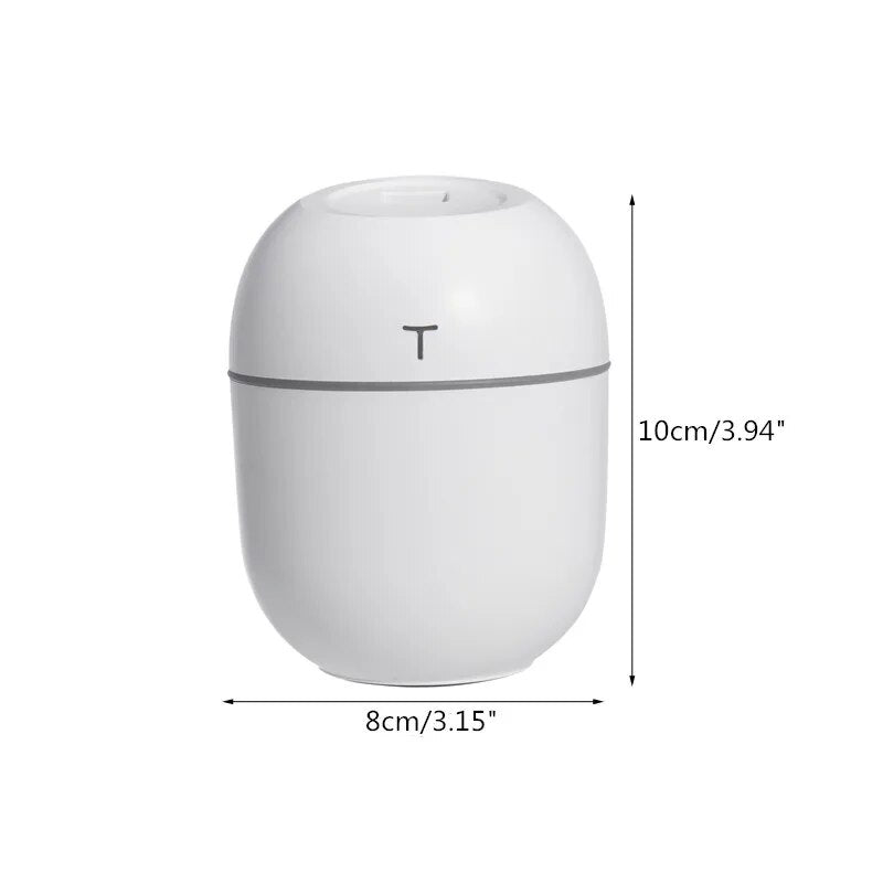 Compact Ultrasonic Humidifier & Aroma Diffuser with LED Night Lamp - 220ML USB Powered