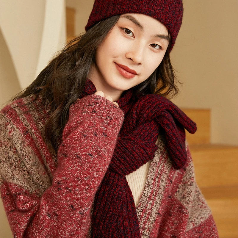 Luxurious 100% Cashmere Knit Winter Scarf for Women