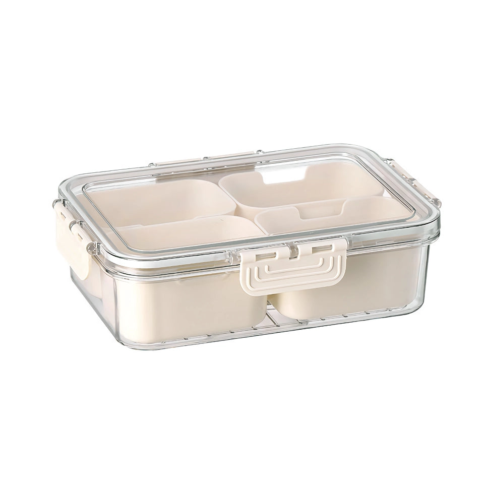 8-Compartment Portable Serving Tray with Lid and Handle