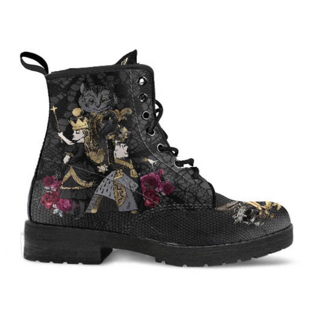 Women's Printed Cartoon Lace-up High-top Leather Boots