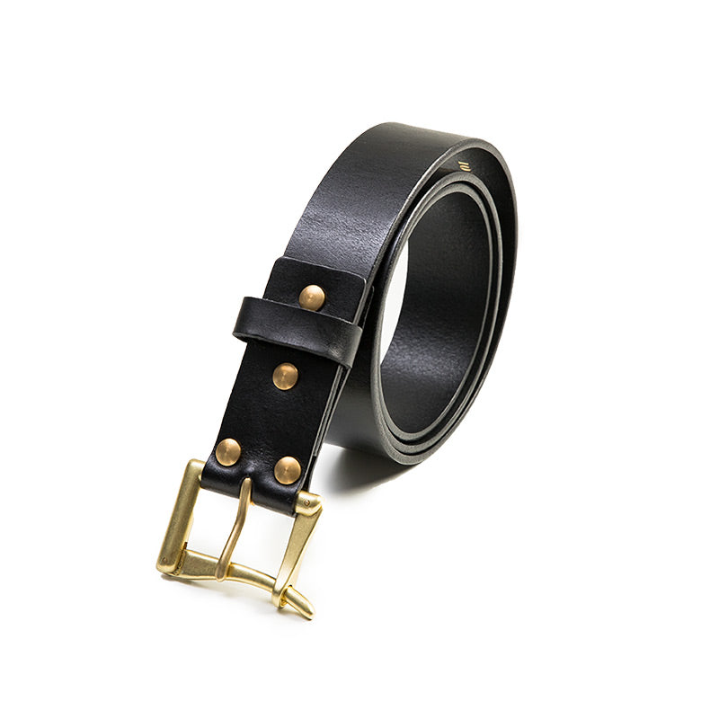 Men's Classic Cow Leather Belt with Retro Pin Buckle