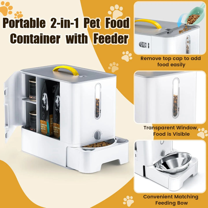 Waterproof Pet Dog Food Storage Tank and Feeding Station