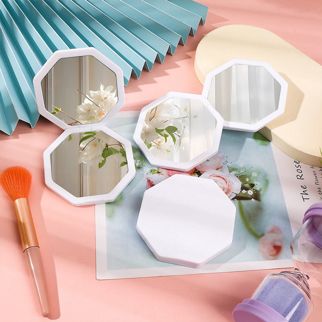 Double-Sided Mini Hexagon Makeup Mirror