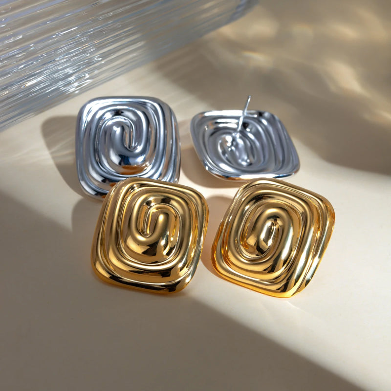 Rectangular Threaded Earrings