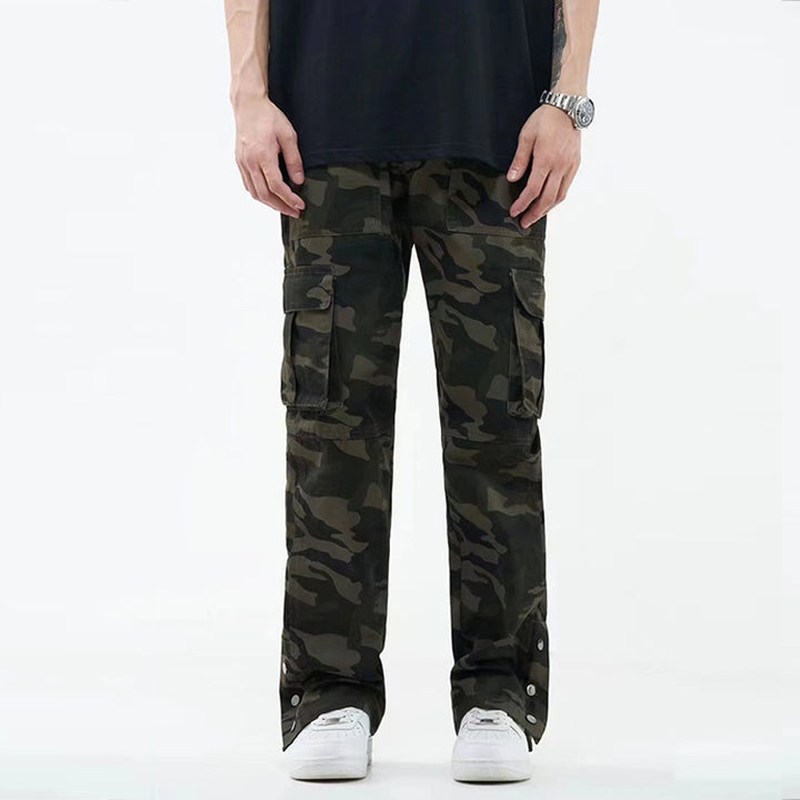 Retro Hip Hop Camouflage Wide-leg Overalls