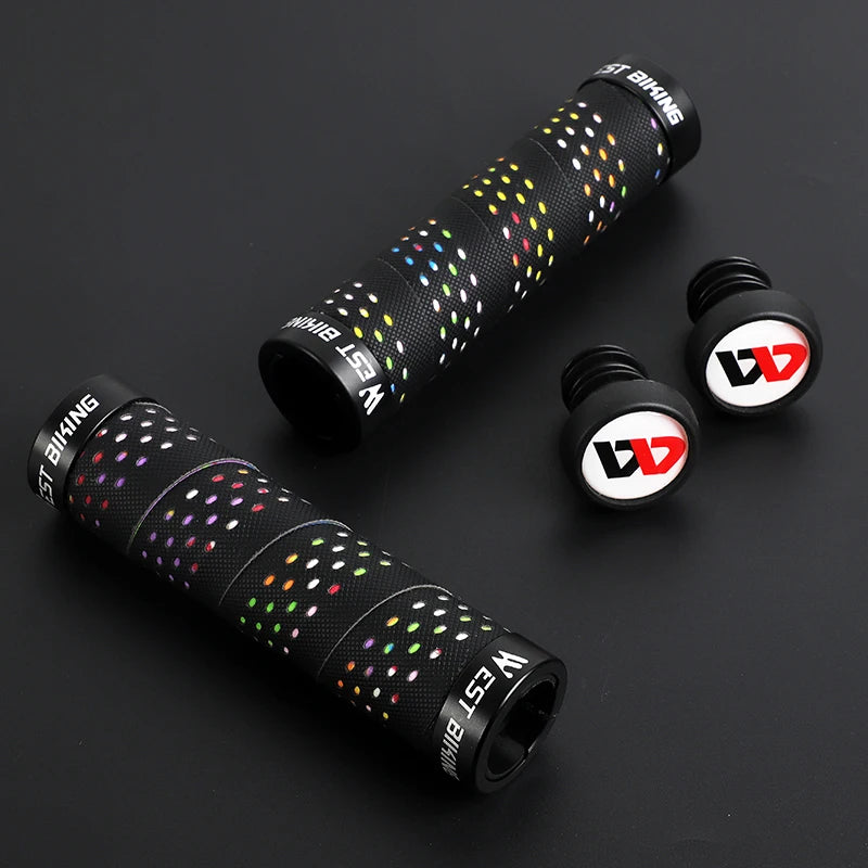 Non-Slip Bicycle Handlebar Grips with Bar Plugs for Enhanced Control