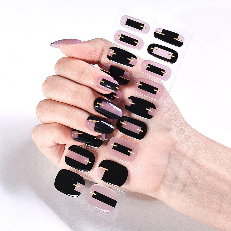 Internet Celebrity Semi-baked Gel Nail Sticker Waterproof And Durable 3d Paper Patch