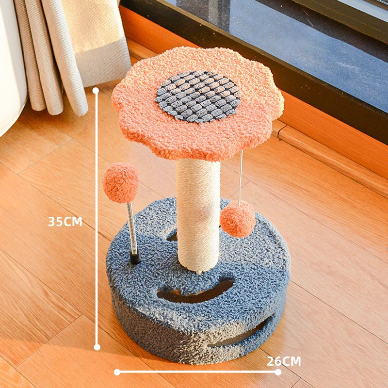 Interactive Sisal Cat Scratching Post with Hanging Balls