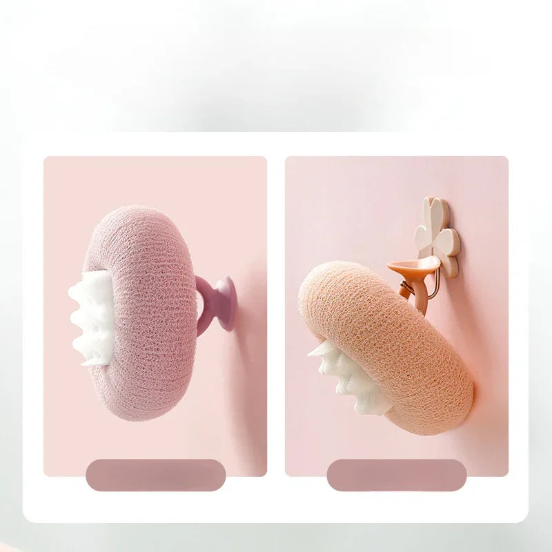 Flower Pattern Suction Cup Bath Sponge