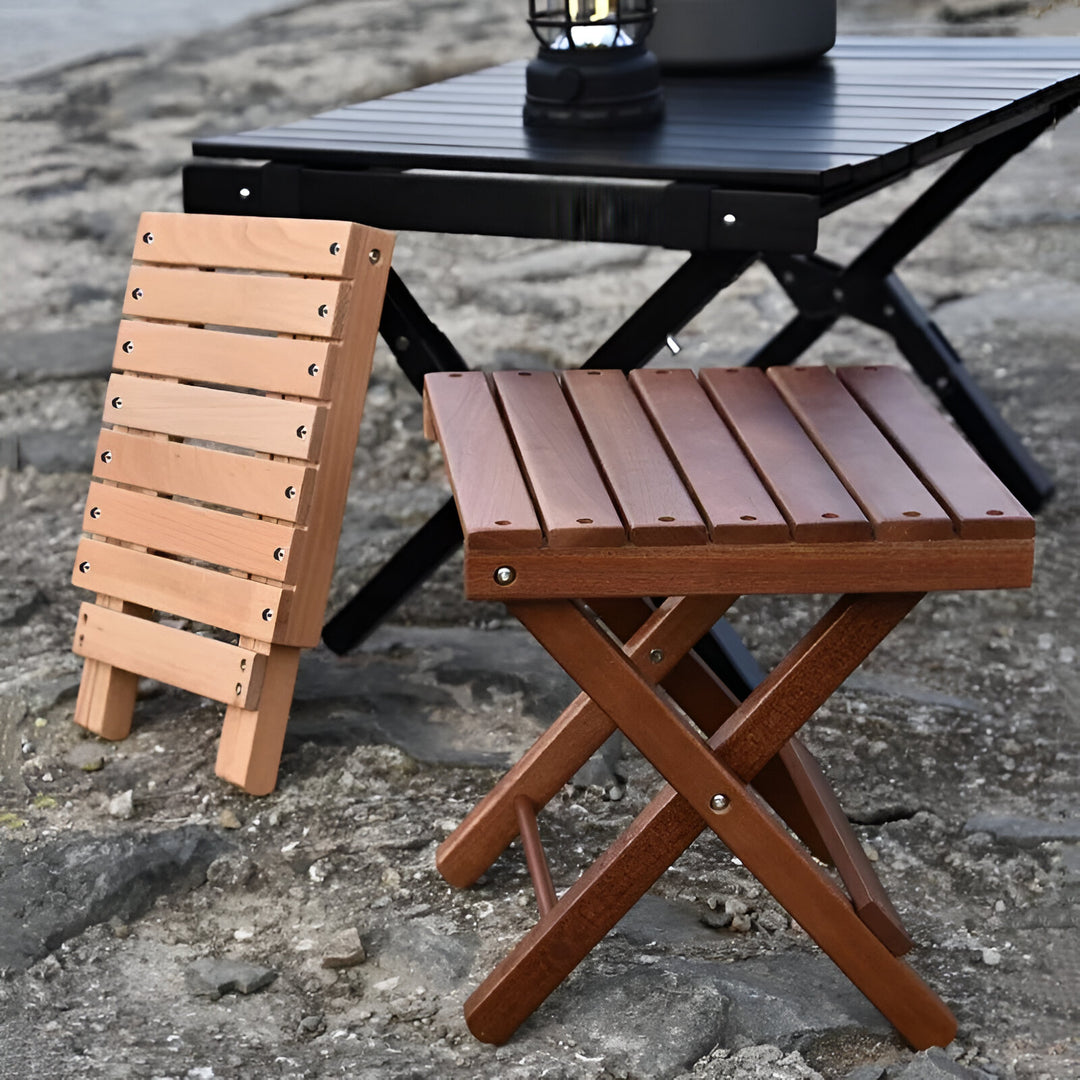 Portable Folding Beech Wood Stool