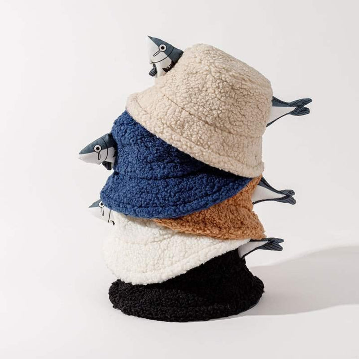 Cozy Panama Lamb Hair Bucket Hat for Autumn and Winter