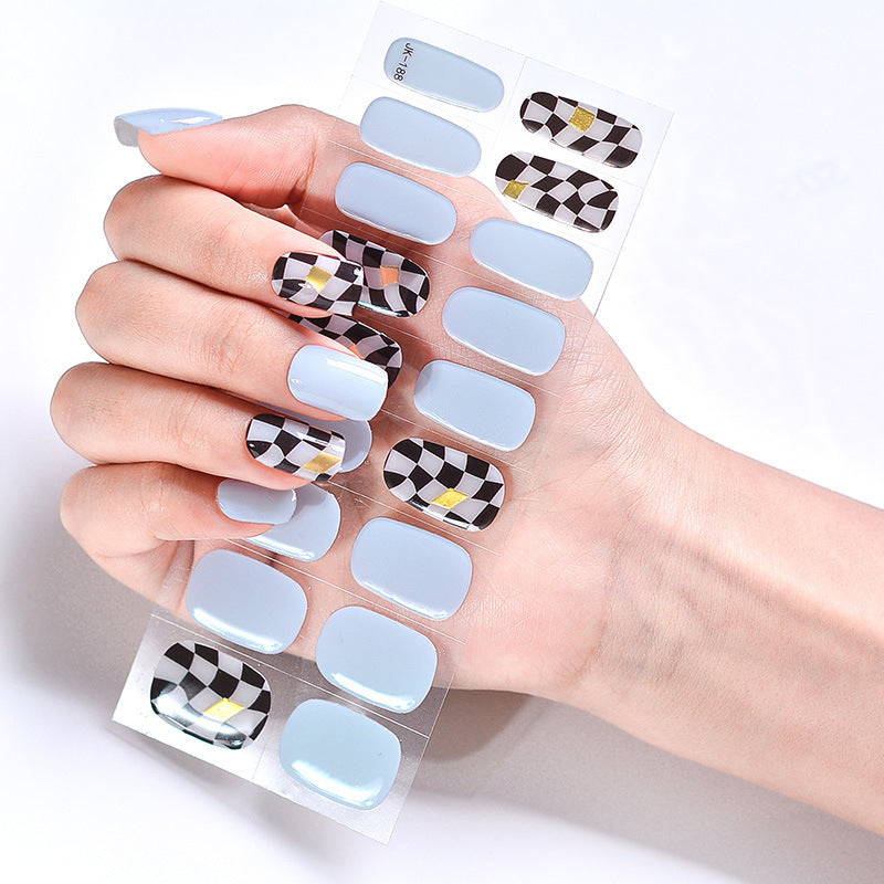 Internet Celebrity Semi-baked Gel Nail Sticker Waterproof And Durable 3d Paper Patch