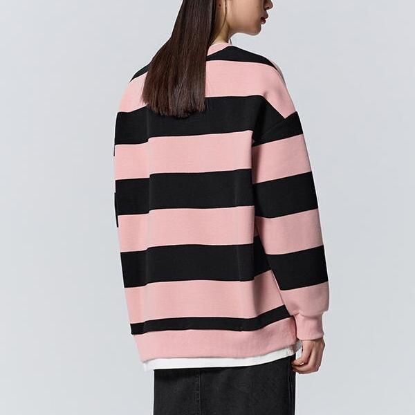 Loose Letter Striped Pullover