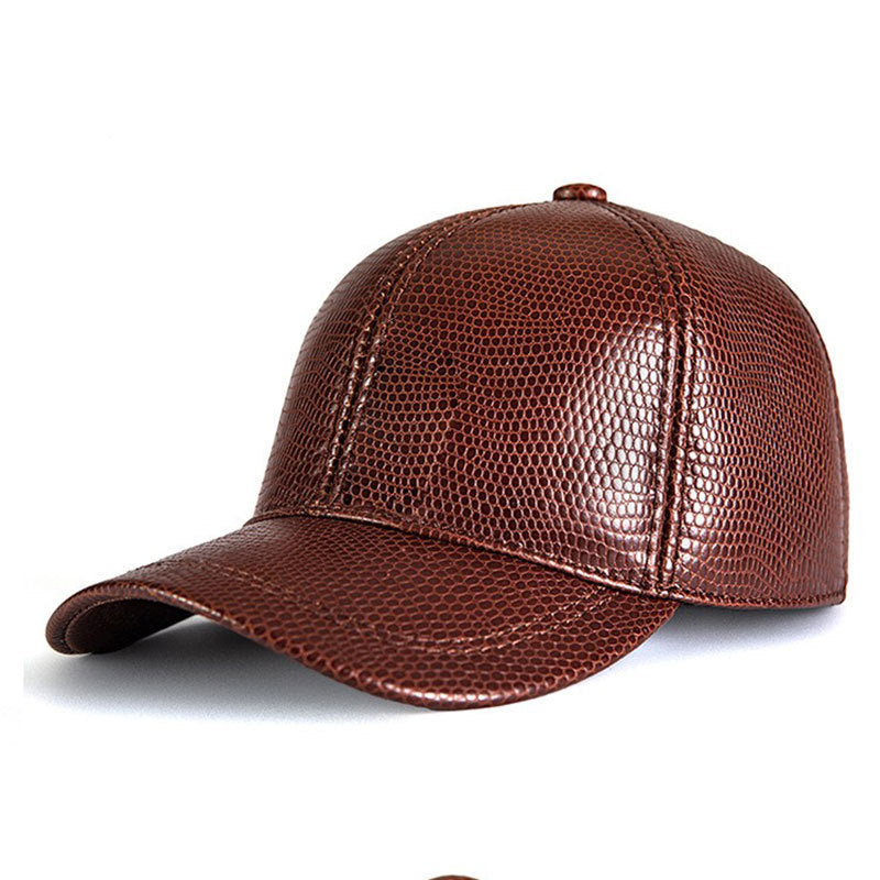 Genuine Leather Baseball Cap Men And Women Fashion Autumn And Winter