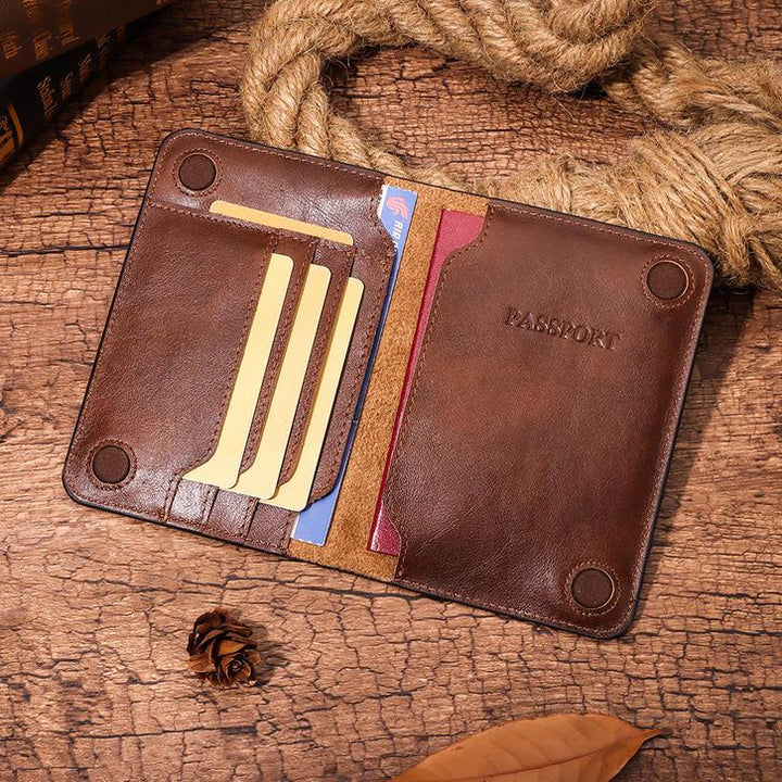 Genuine Leather Passport Holder RFID Blocking Wallet Travel Essentials