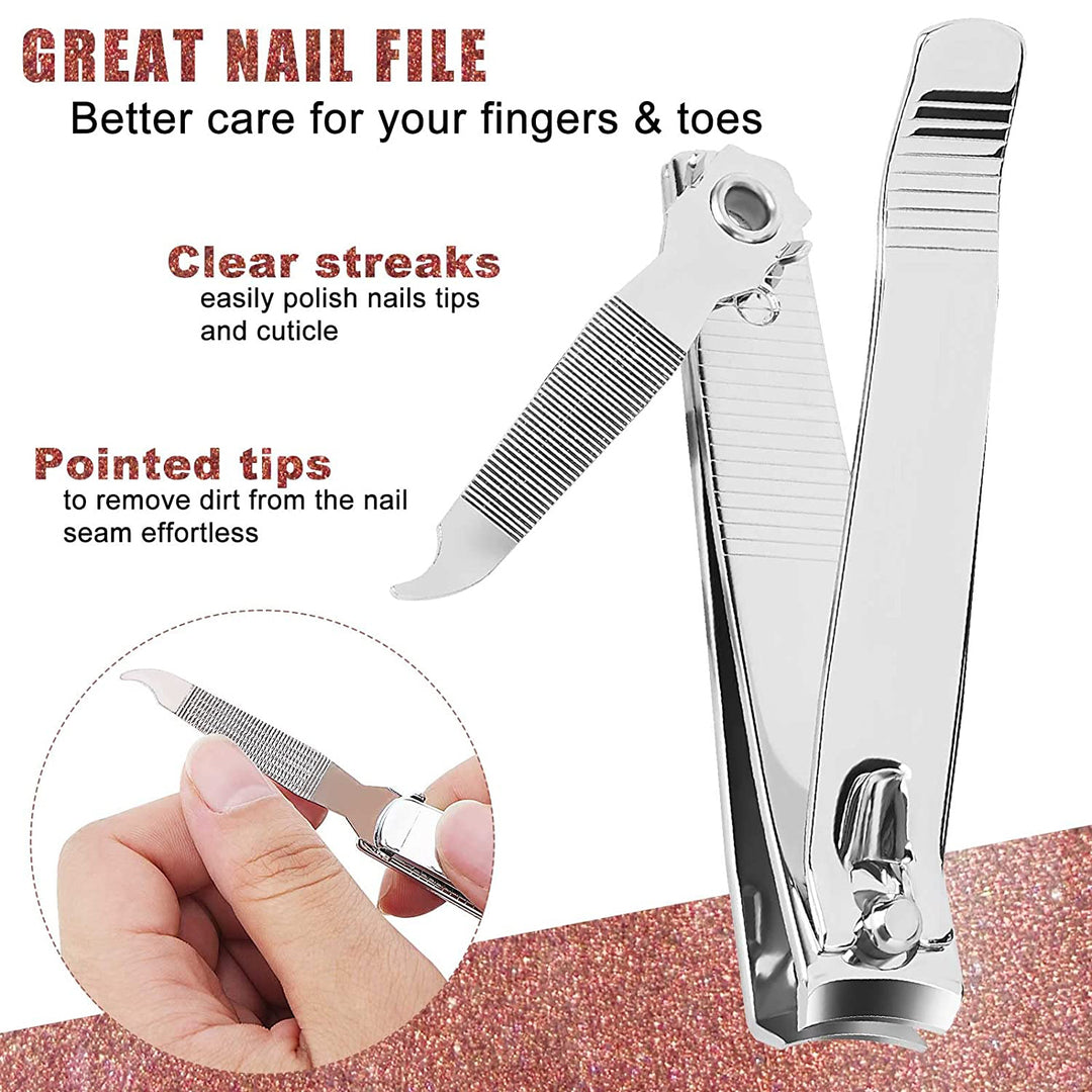 Nail Clipper Set - Premium Stainless Steel Fingernail and Toenail Cutters