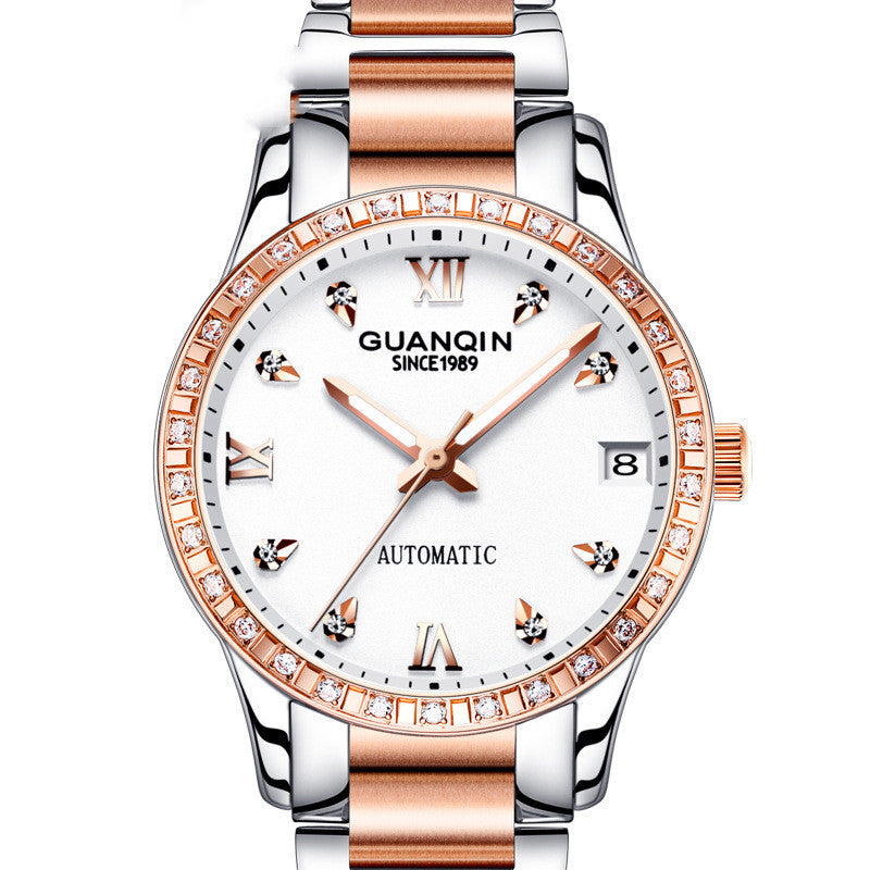 Ladies Fashion Diamond-studded Luminous Mechanical Watch