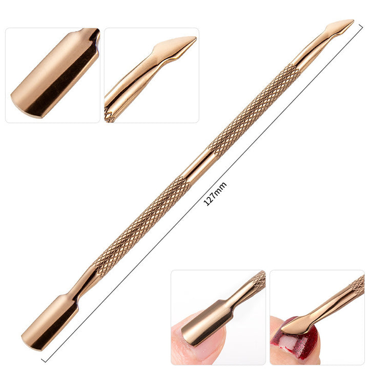 2-Ways Stainless Steel Cuticle Pusher & Dead Skin Remover