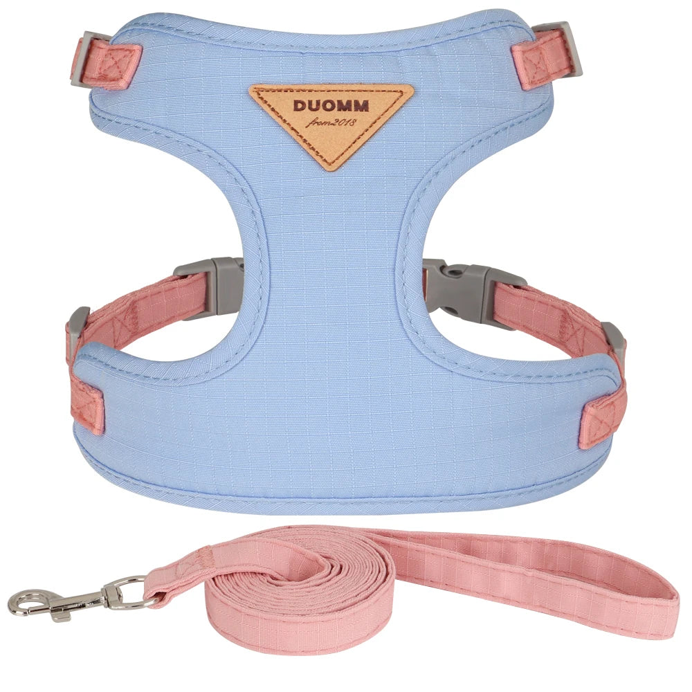 Breathable Nylon Mesh Dog and Cat Harness Leash Set