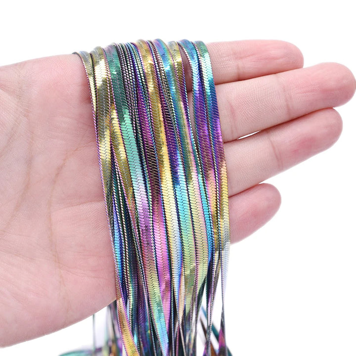 Rainbow Stainless Steel Snake Chain Necklace