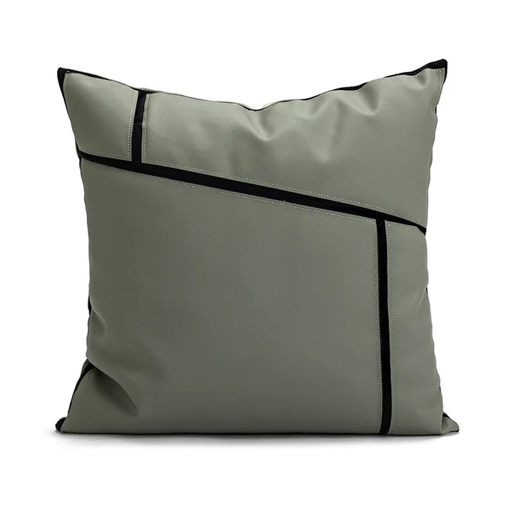 Modern PU Leather Patchwork Cushion Cover