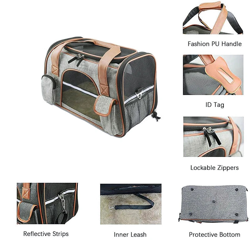 Portable Small Dog Carrier with Comfortable Handle