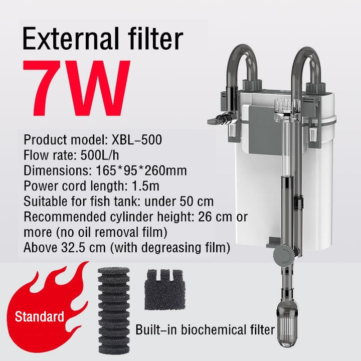 Wall-Mounted Fish Tank Waterfall Filter with Quiet Circulation and Oil Film Removal