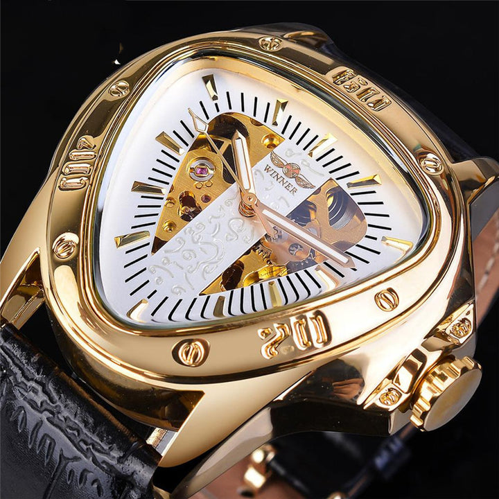 Men's Fashion Casual Hollow Triangle Large Dial Automatic Mechanical Watch