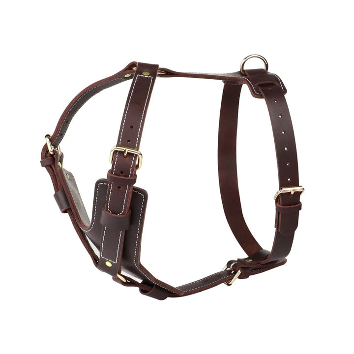 Genuine Leather Dog Harness for Large Dogs