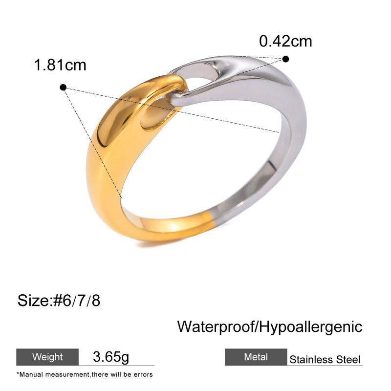 18K Gold & Silver Colorblock Chain Ring