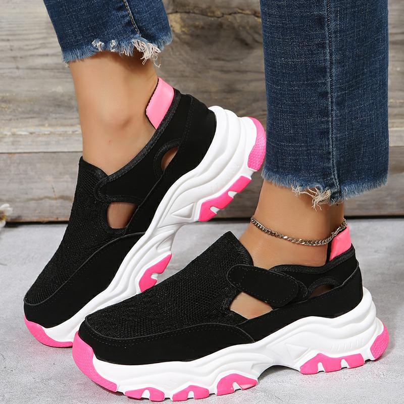 Mesh Sport Shoes Women Fashion Outdoor Flat Heel Round Toe Preppy Running Shoes