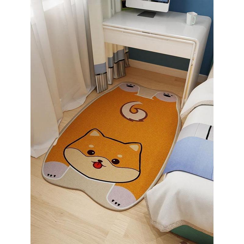 Cute Animal Living Room Decorative Rugs – Plush Soft Cartoon Bedroom Carpet