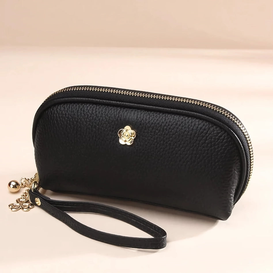 Elegant Tassel Genuine Leather Wristlet Wallet for Women