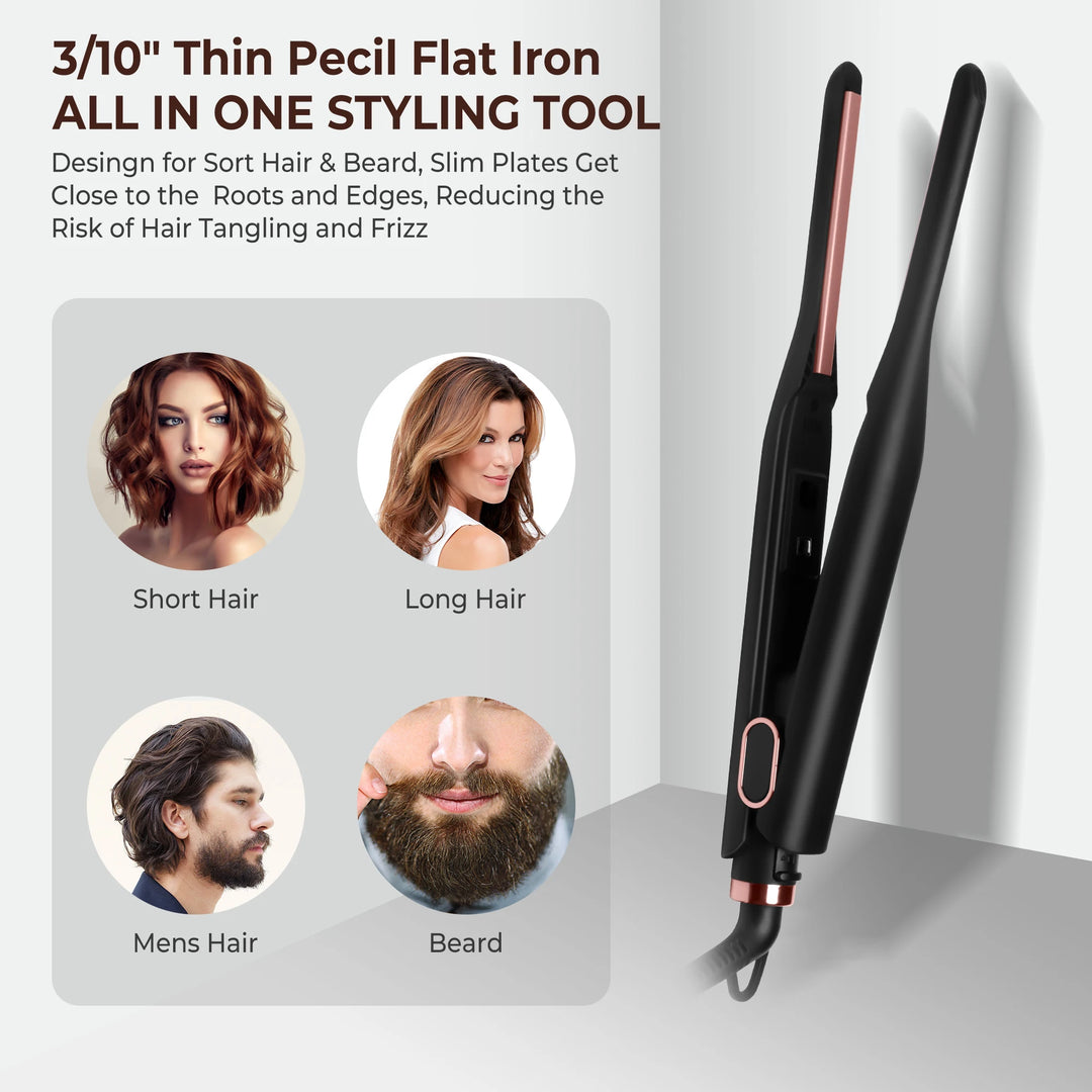 Mini Hair Straightener for Short Hair & Beard