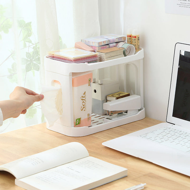 Double-Layer Desktop Storage Rack for Bathroom and Kitchen