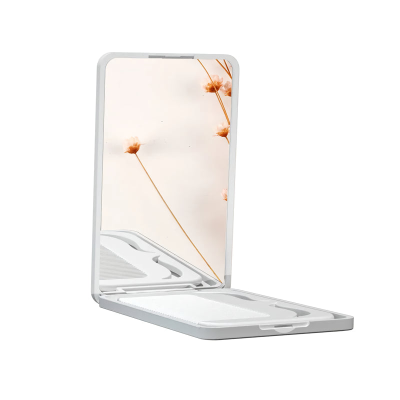 Portable Travel Makeup Mirror with Comb Set