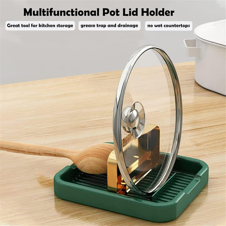 Foldable Non-Slip Pot Lid and Utensil Holder